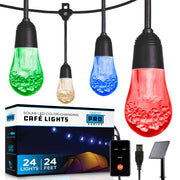 JascoPro Series USB LED Cafe Lights, Color Select, 24ft + Solar Panel | 66882
