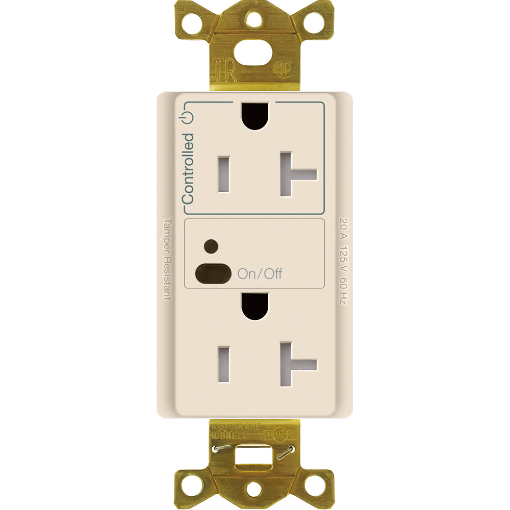 Lutron Vive Wireless Receptacle - 20A Split-Switching (Half) Tamper-Resistant | CAR2S-20-STR