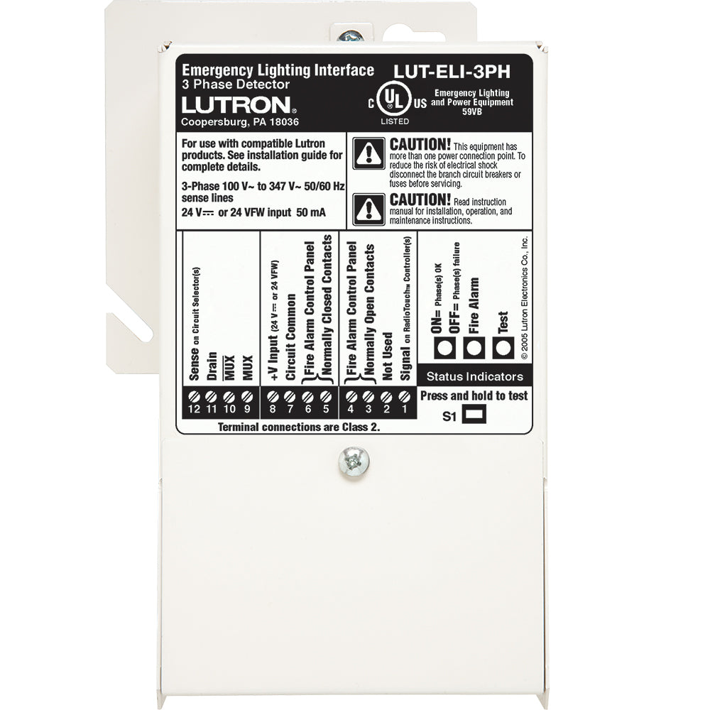 Lutron Emergency Lighting Interface - 3-Phase Power Loss Detector - UL 924 | LUT-ELI-3PH