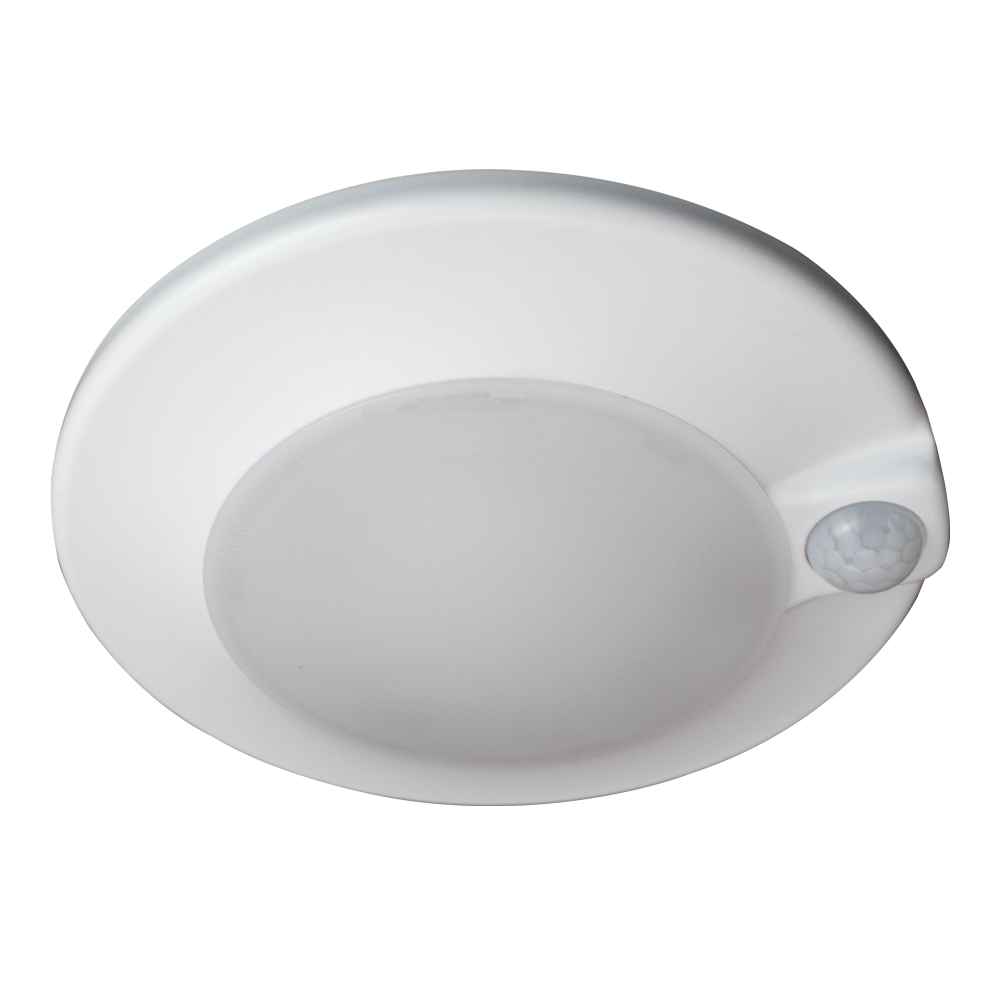 Product Display Visual of the SKU: CSC3030-LED-PIR-5CCT-WH for Marketing of theLotus 5" Round Surface Mount w Motion Sensor 10W 5CCT Wet CRI 90+ | CSC3030