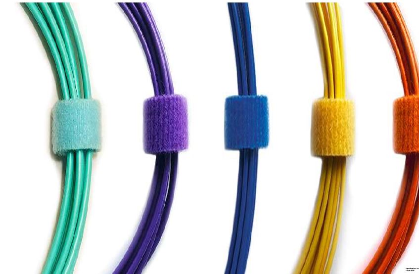 Product Marketing Image of Simply Secured SKU: CWS-75-1RL-RW10 by Vendor Grid Networking Product Cable Wrap 1/2" x 75' Dispenser Spool - Rainbow Assortment | Reusable Cable Management | CWS-75-1RL-RW10