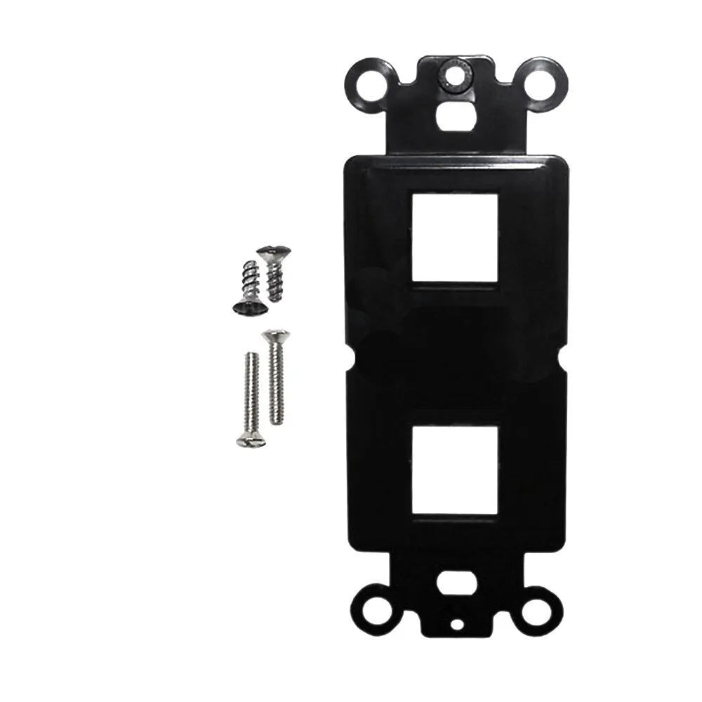 Product Marketing Image of Simply Secured SKU: POEJKDS2-BK by Vendor Grid Networking Product 2-Port Keystone Decorator Strap - Black, Fits Single-Gang Decora Wall Plates | POEJKDS2-BK