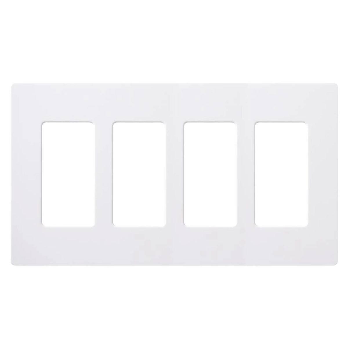 Lutron Claro 4-Gang Wallplate (White) - 12-Pack Contractor Box | CW-4-WH