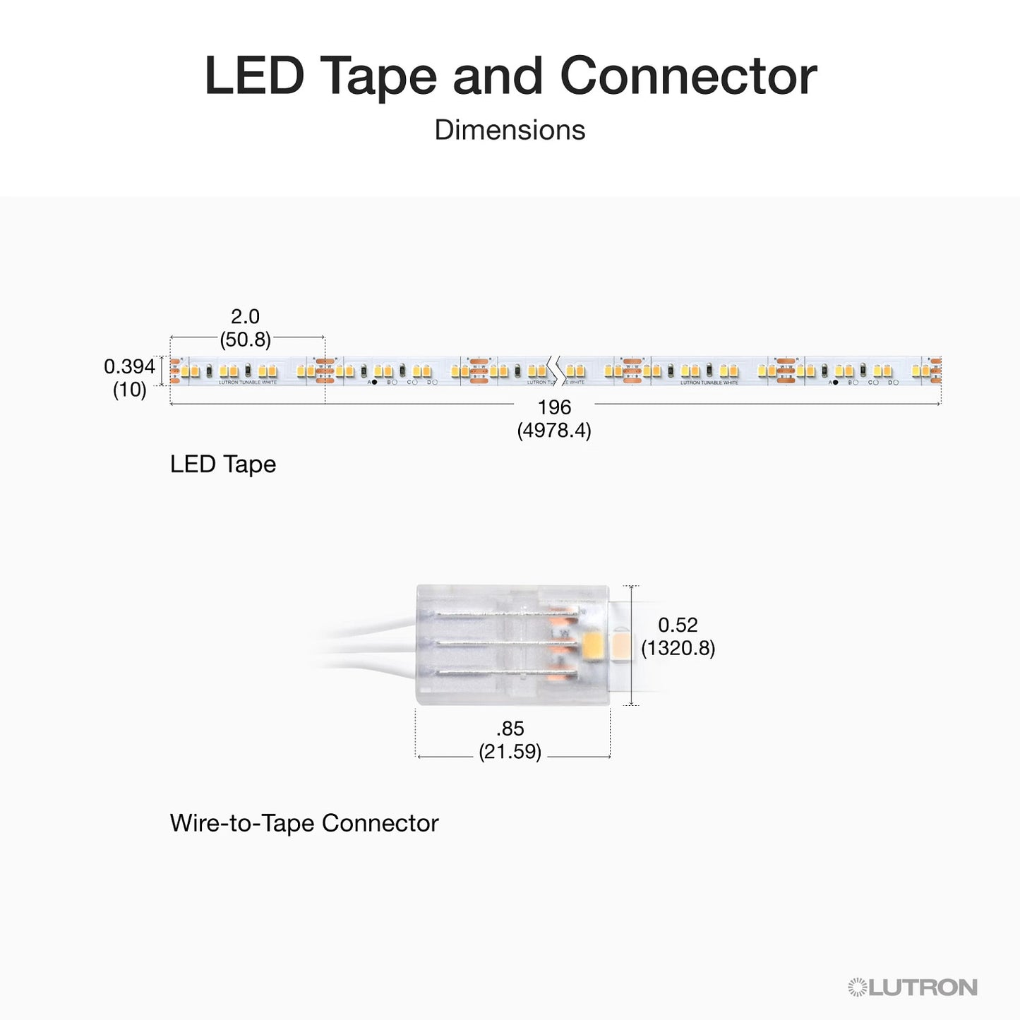 Lutron Lumaris tunable white tape light system overview for SKU LU-T30-DL