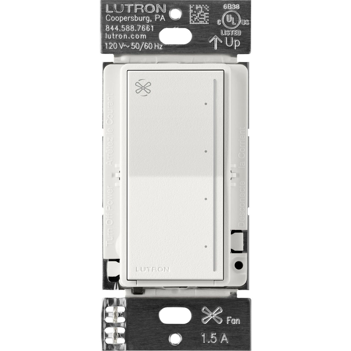 Lutron RadioRA 3 Sunnata Touch Fan Control 1.5A AC Motor Clear Connect Type X - Neutral Required | RRST-ANF