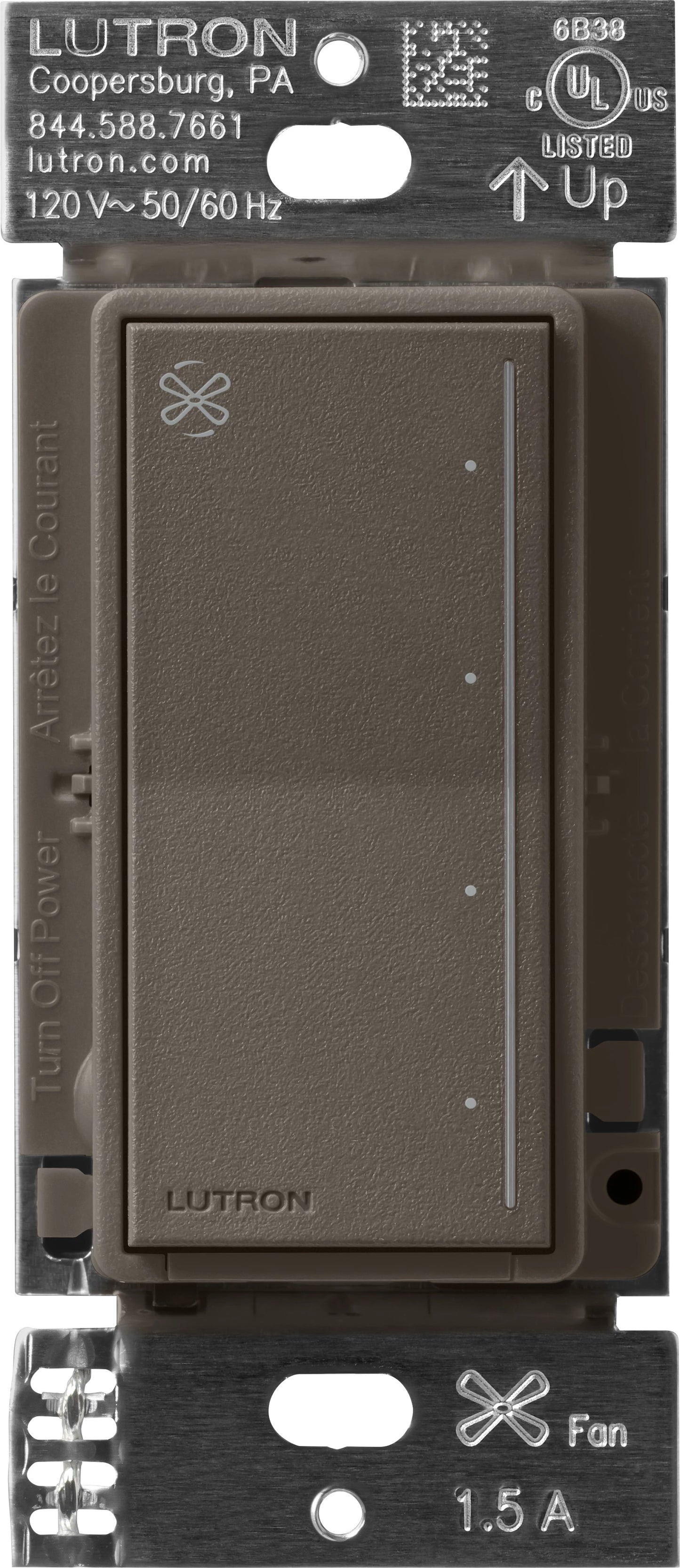 Lutron RadioRA 3 Sunnata RF Fan Speed Control - 1.5A 4-Speed Quiet Control (White) | RRST-ANF-WH