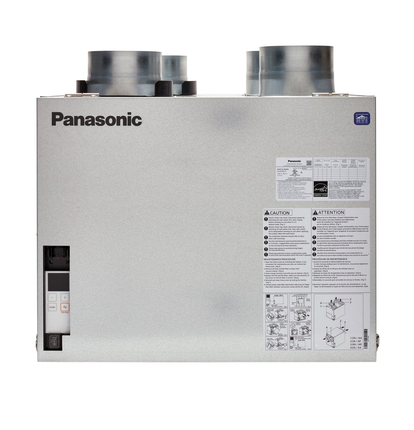 Panasonic BalancedHome Elite Plus+ 210 CFM ERV top port FV21VEC1T