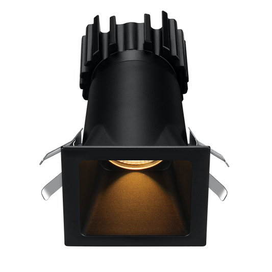 Lotus Tangra L2F-SDT 2-inch fixed square deep-regressed thin-trim LED downlight, Black finish; selected reflector, beam and CRI vary by SKU