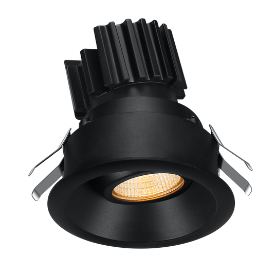 Lotus Tangra L2G-RRT 2-inch adjustable round gimbal LED downlight with thin trim, Black finish; optic and CRI vary by selected SKU