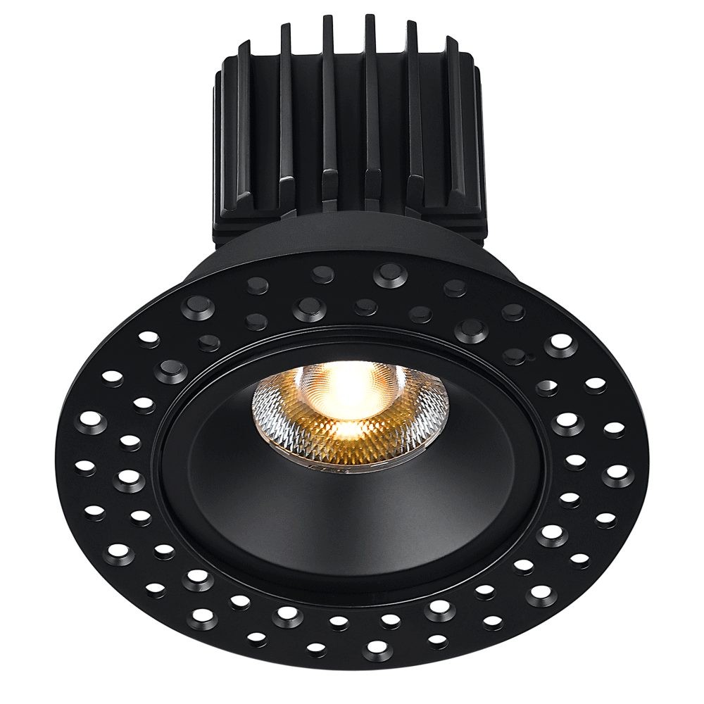 Tangra 3" Fixed Round Recessed Invisible Trim Black | L3F-RRI-BK