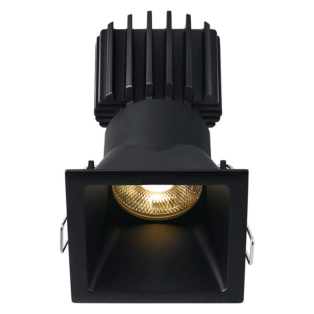 Tangra 3" Fixed Square Deep Regressed Thin Trim Black | L3F-SDT-BK