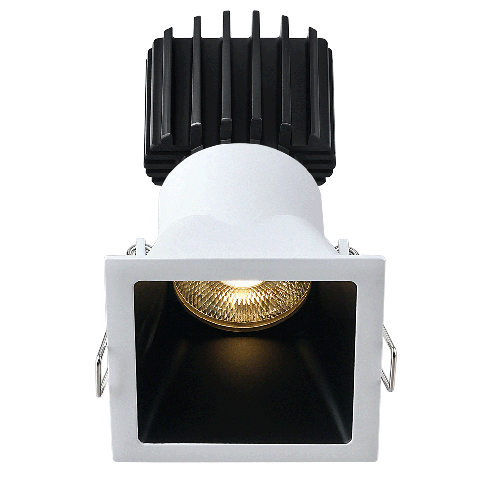 Lotus - Tangra 3" Fixed Square Deep Regressed Thin Trim White/Black | L3F-SDT-WB