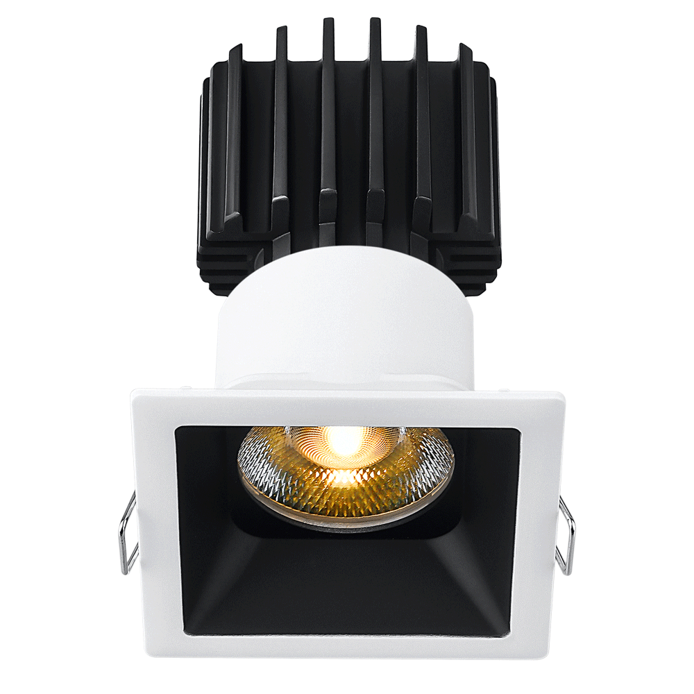 Lotus - Tangra 3" Fixed Square Recessed Thin Trim White/Black | L3F-SRT-WB