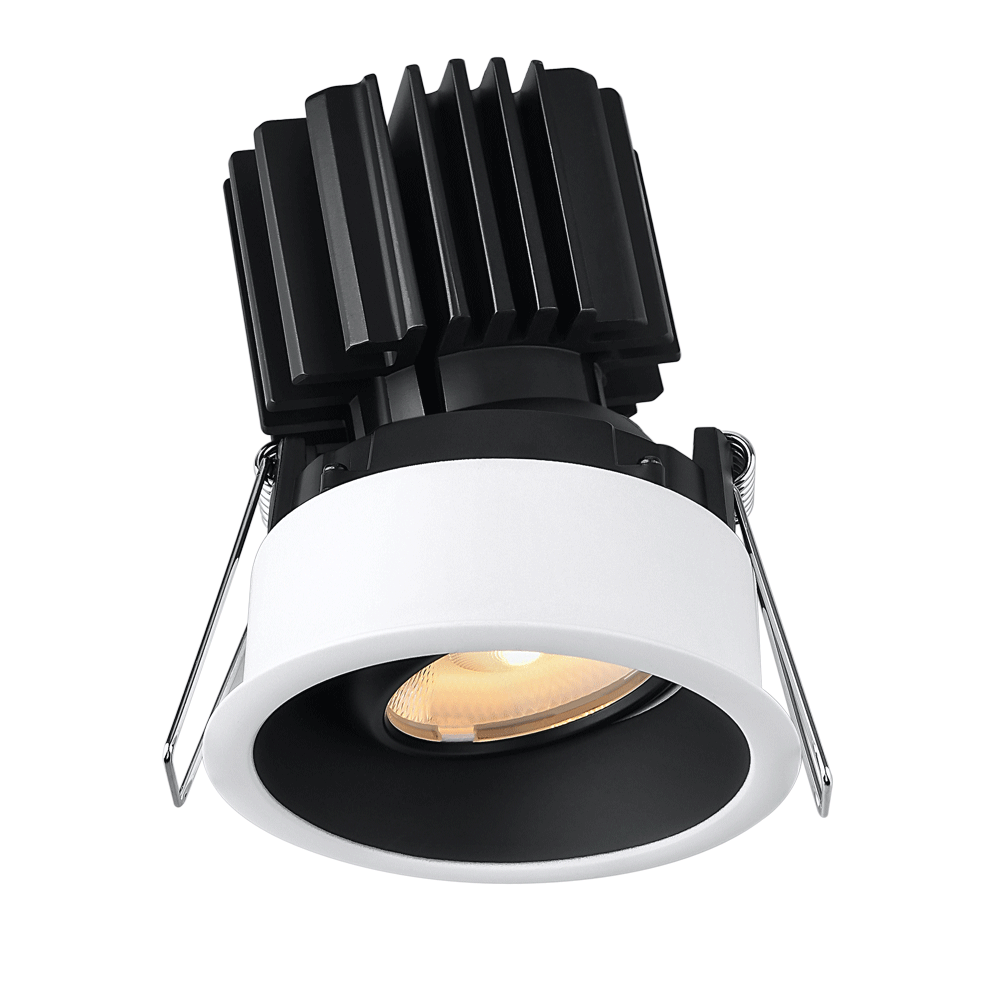 Lotus - Tangra 3" Gimbal Round Recessed Thin Trim White/Black | L3G-RRT-WB