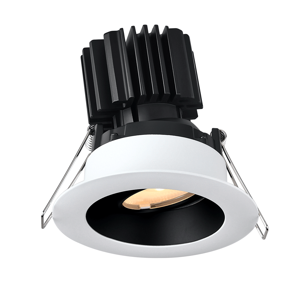 Lotus - Tangra 3" Gimbal Round Recessed Wide Trim White/Black | L3G-RRW-WB