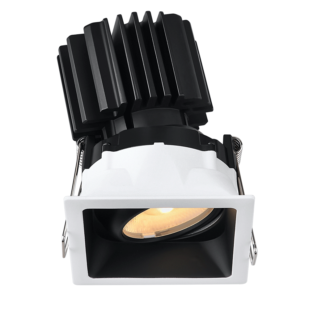 Lotus - Tangra 3" Gimbal Square Recessed Thin Trim White/Black | L3G-SRT-WB