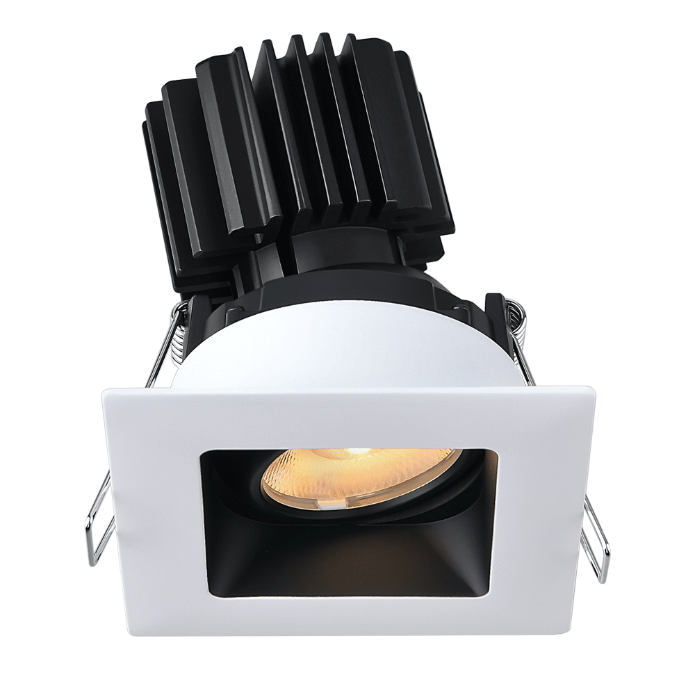 Lotus - Tangra 3" Gimbal Square Recessed Wide Trim White/Black | L3G-SRW-WB