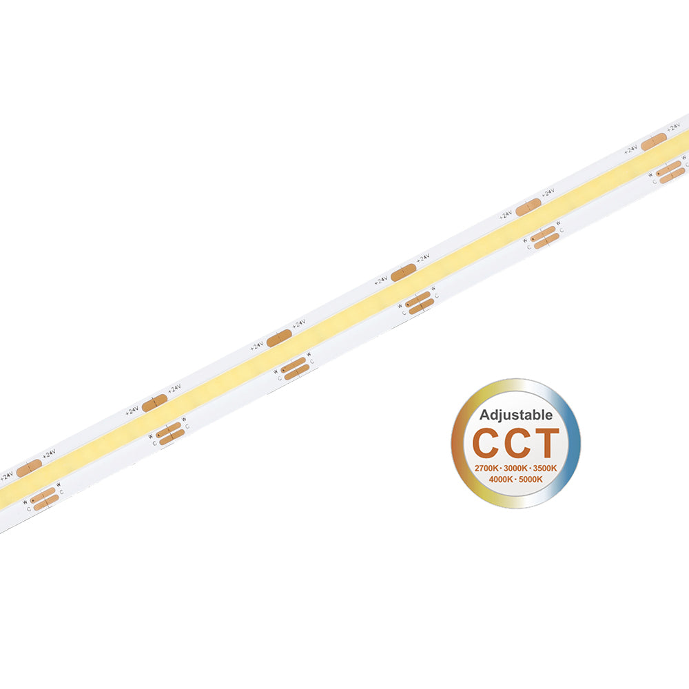 Lotus 5CCT 2700-5000K COB LED Tape, 24V, IP20, 16.4 ft Roll | LBL-COB-TW5CCT-IP20-16FT