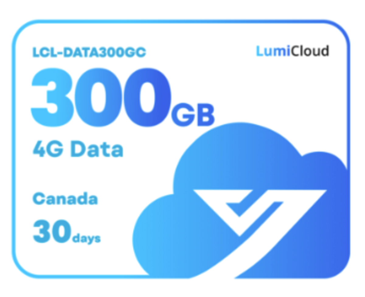 Luminys LCL-DATA300GC LumiCloud 4G Data 300GB Canada: 30 Day Data Plan for Canadian security dealers at SimplyControlled.ca