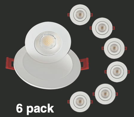 Product Display Visual of the SKU: LED-4-S9W-5CCT-EFG-WH-6P for Marketing of theLotus 6 Pack of 4" Round Floating Gimbal 9W 5CCT White CRI90+ | LED-4-S9W-xx-FG-6P