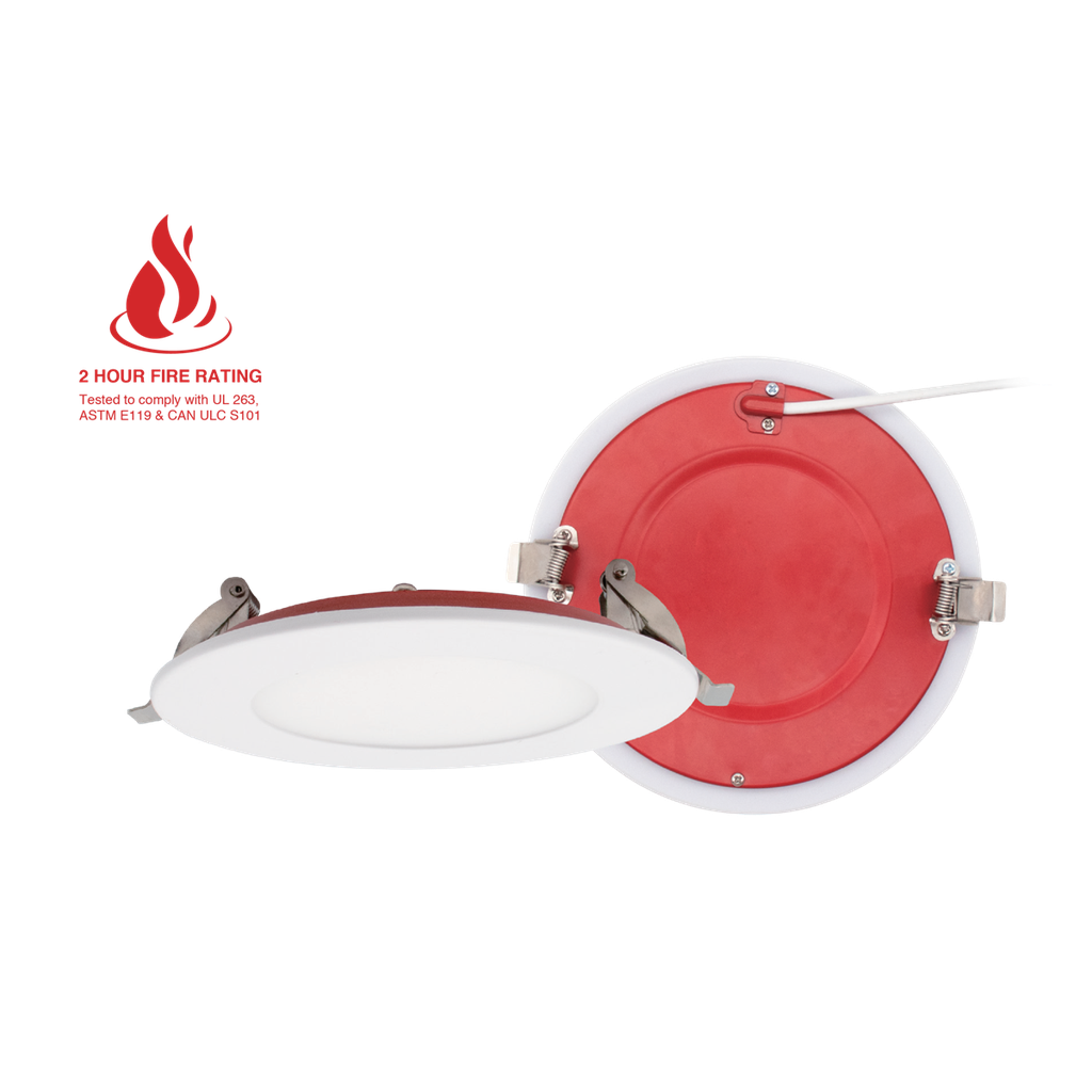 6" Round Fire-Rated Slim Recessed Downlight | RENO-6-S15W-MCCT-WH-FR