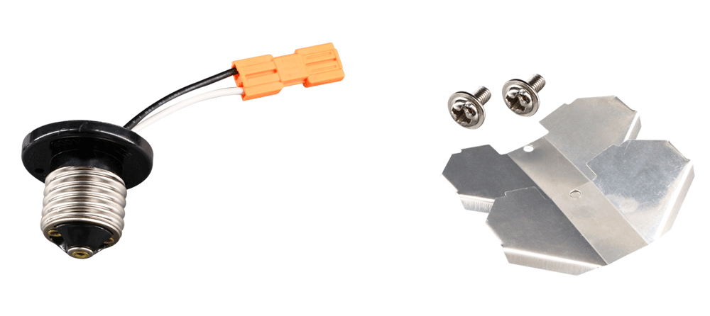 Product Display Visual of the SKU: RK-4M for Marketing of theLotus Retrofit Kit for 4" Multi - E26 Adapter & Butterfly Clips | RK-4M