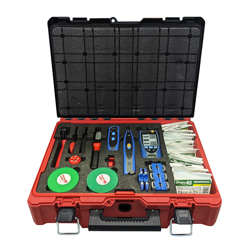 Simply45 PROSeries Milwaukee Packout Structured Wiring Kit — Cat6, Cat6 STP, Speed Jack | S45-PSKMP2