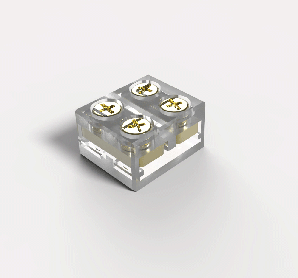 Product Display Visual of the SKU: SC-8-10-TT-1 for Marketing of theLotus Tape to Tape Straight Screw Connector for 8mm & 10mm tape light | SC-8-10-TT-1