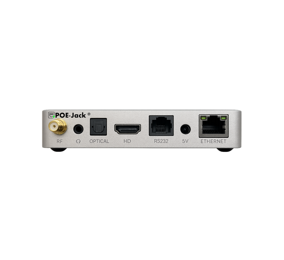Product Marketing Image of Simply Secured SKU: POEJK-DS1 by Vendor Grid Networking Product Grid POE-Jack® Android Player | 4GB RAM / 32GB Storage, Metal Case, PoE-Powered | POEJK-DS1