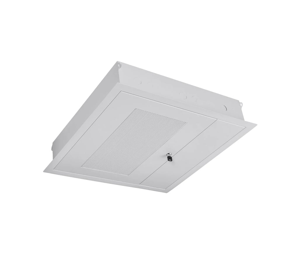 Product Marketing Image of Simply Secured SKU: POEJK-CPE1 by Vendor Grid Networking Product Grid POE-Jack® Dropped Ceiling Consolidation Point Box | 2x2 ft Locking Enclosure for up to 4 POE-Jacks | POEJK-CPE1
