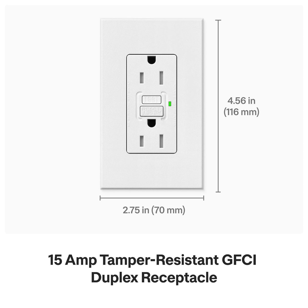 Lutron Nova T 15A Self-Testing GFCI Receptacle 120V Architectural Matte | NTR-15-GFST