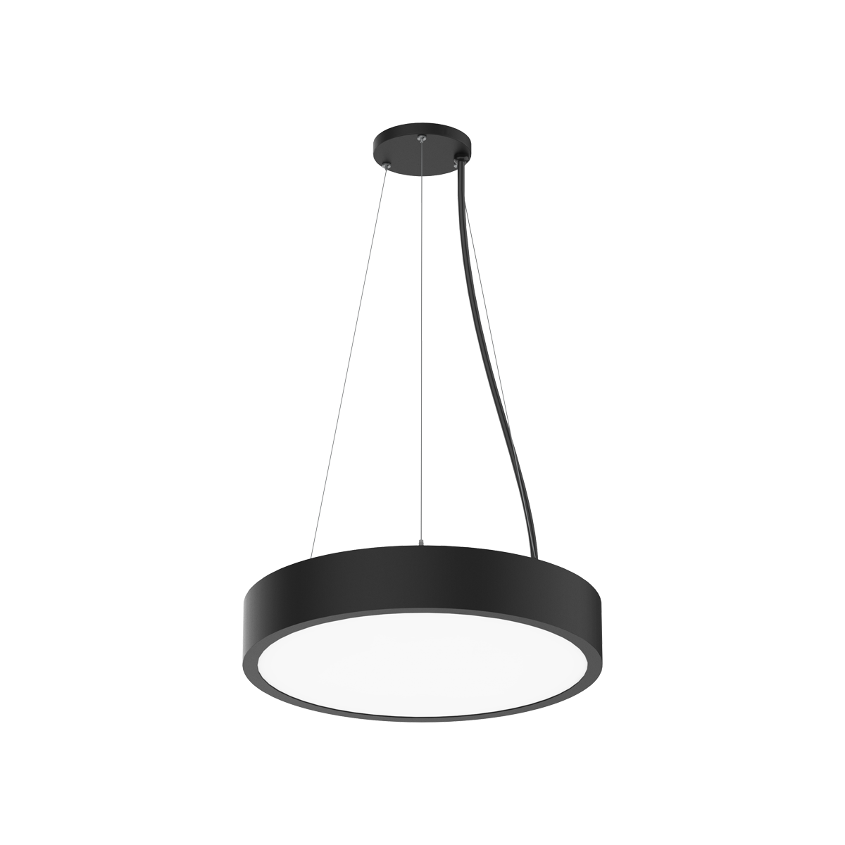 Evoke - 18" Round Highbay Fixture | Selectable Wattage: 30/40/50/60W | Selectable CCT: 27/30/35/40/50K | 120-347V | 0-10V Dim — Color: Black