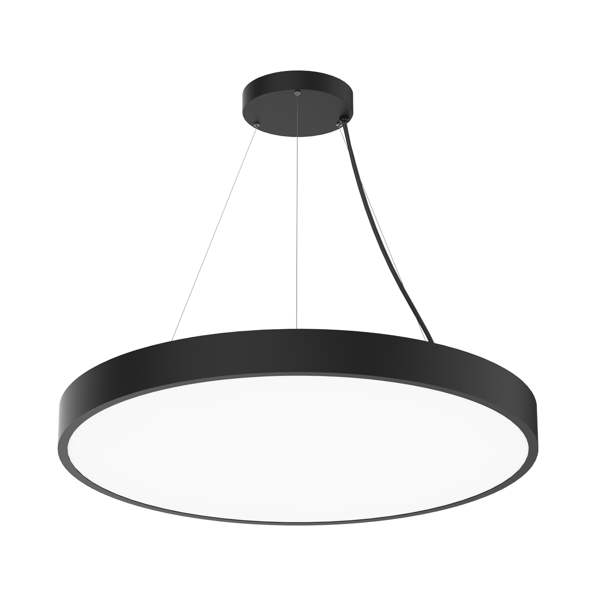 Evoke - 36" Round Highbay Fixture | Selectable Wattage: 60/100/140/175W | Selectable CCT: 27/30/35/40/50K | 120-347V — Color: Black