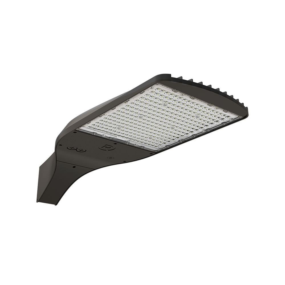 Aerolux - Area Light R1 | BeamFlex™ Adjustable Beam Angle Technology: T2/T3/T4/T5 | Selectable Wattage: 90/120/150W | Selectable CCT: 3000/4000/5000K | 120-347V | Square to Round Pole Adapter Included — Color: Brown