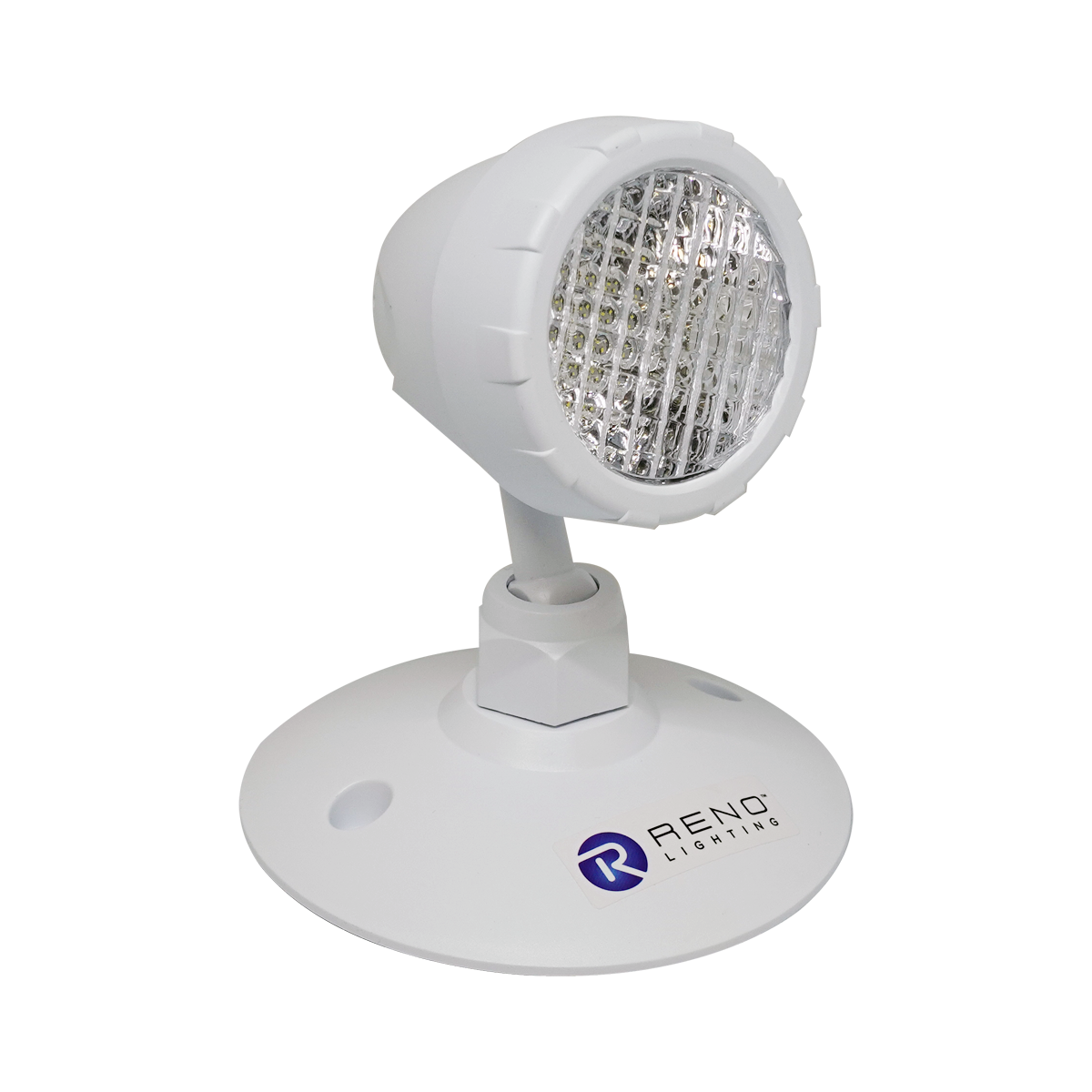 Product Display Visual of the SKU: RENO-ERH2W-1 for Marketing of theReno Single Head Emergency Light | RENO-ERH2W-1