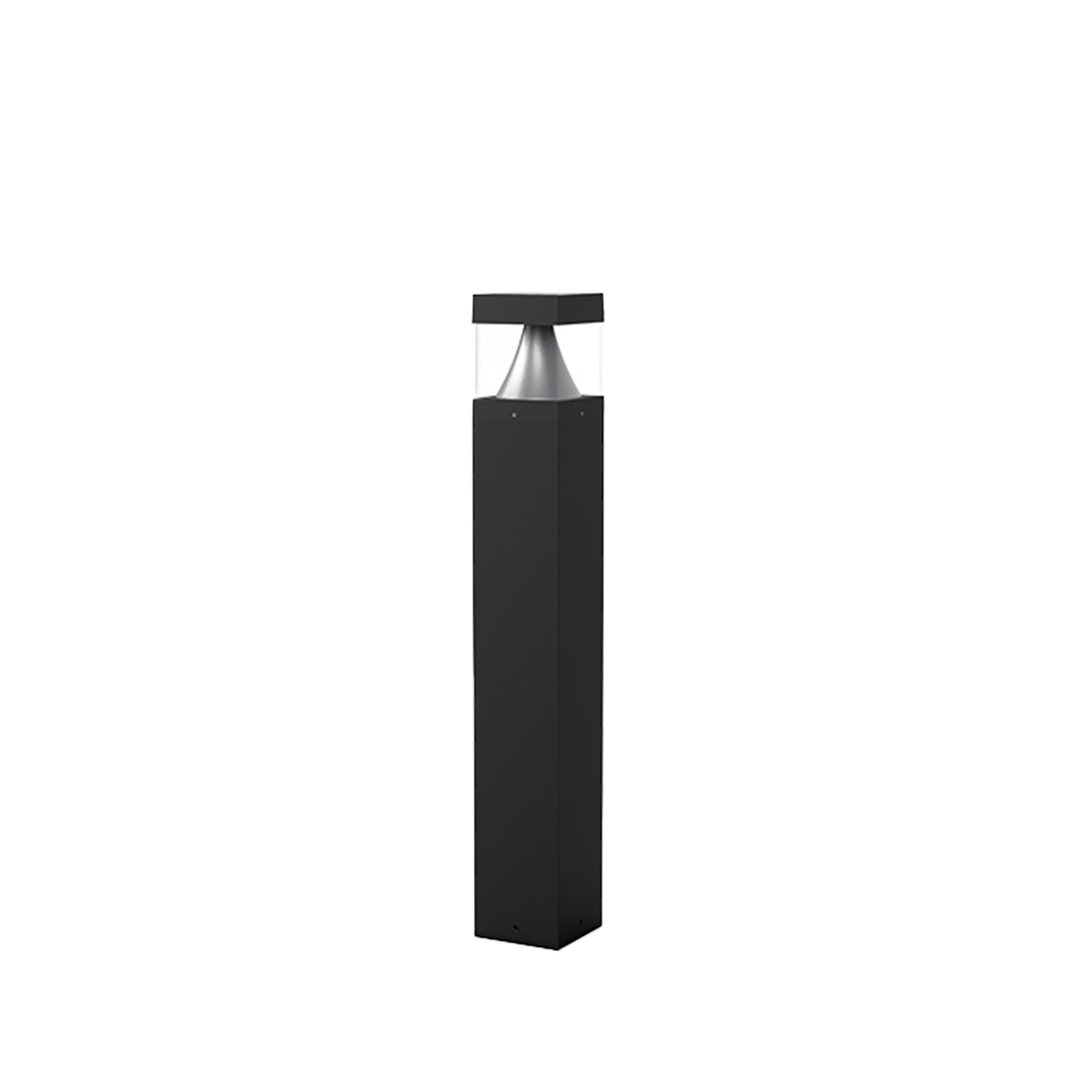 Sylo - 41" Square, Flat Top Bollard - Selectable Wattage 14/19/24W - Selectable CCT 30/40/50K - 120-347V - Black Finish — Title: Default Title
