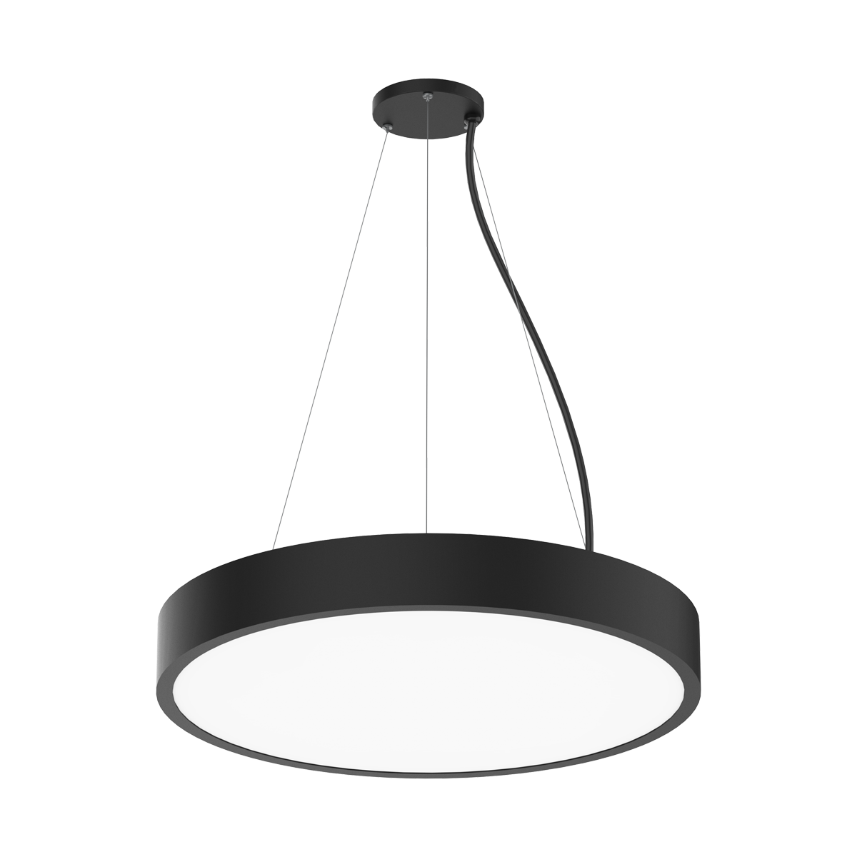 Evoke - 24" Round Highbay Fixture | Selectable Wattage: 40/60/80/100W | Selectable CCT: 27/30/35/40/50K | 120-347V — Color: Black