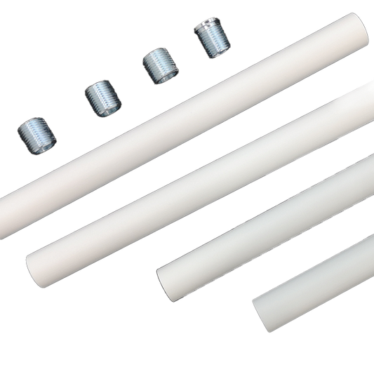 Story - Cylinder Light Pendant Mount Kit - 4 x 12" Connectable Pendant Rods, up to 48" in Length — Finish: White