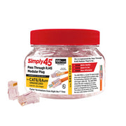 Pass Through Red Tint, Hi/Lo Stagger - Cat6/6a UTP - 100pc Jar