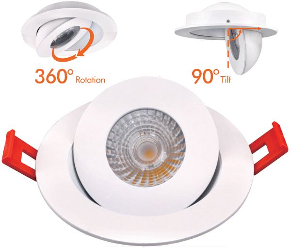 4" Round Floating Gimbal Recessed LED 9W | LED-4-S9W
