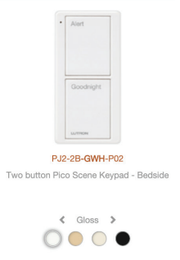 Pico 2 Button Scene Keypad (Bedside Text) | PJ2-2B-GXX-P02