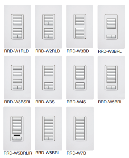 RadioRA 2 Wall-mount Designer Keypads (Dual group with 2 Raise/Lower) | RRD-W2RLD-XX