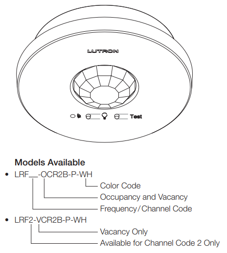Lutron Radio Powr Savr Wireless Occupancy / Vacancy Ceiling-Mount Sensor | LRF2-OCR2B-P-WH