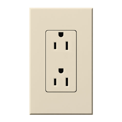 Lutron Nova T Architectural 15A Tamper-Resistant Duplex Receptacle (Wall Plate Included) | NTR-15-TR