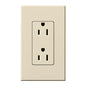 Lutron Nova T Architectural 15A Tamper-Resistant Duplex Receptacle (Wall Plate Included) | NTR-15-TR