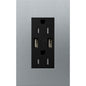 Lutron New Architectural 15A Tamper-Resistant USB-A Duplex Receptacle, Self-Testing, Wall Plate Included, Matte Finish |  NTR-15-UBTR