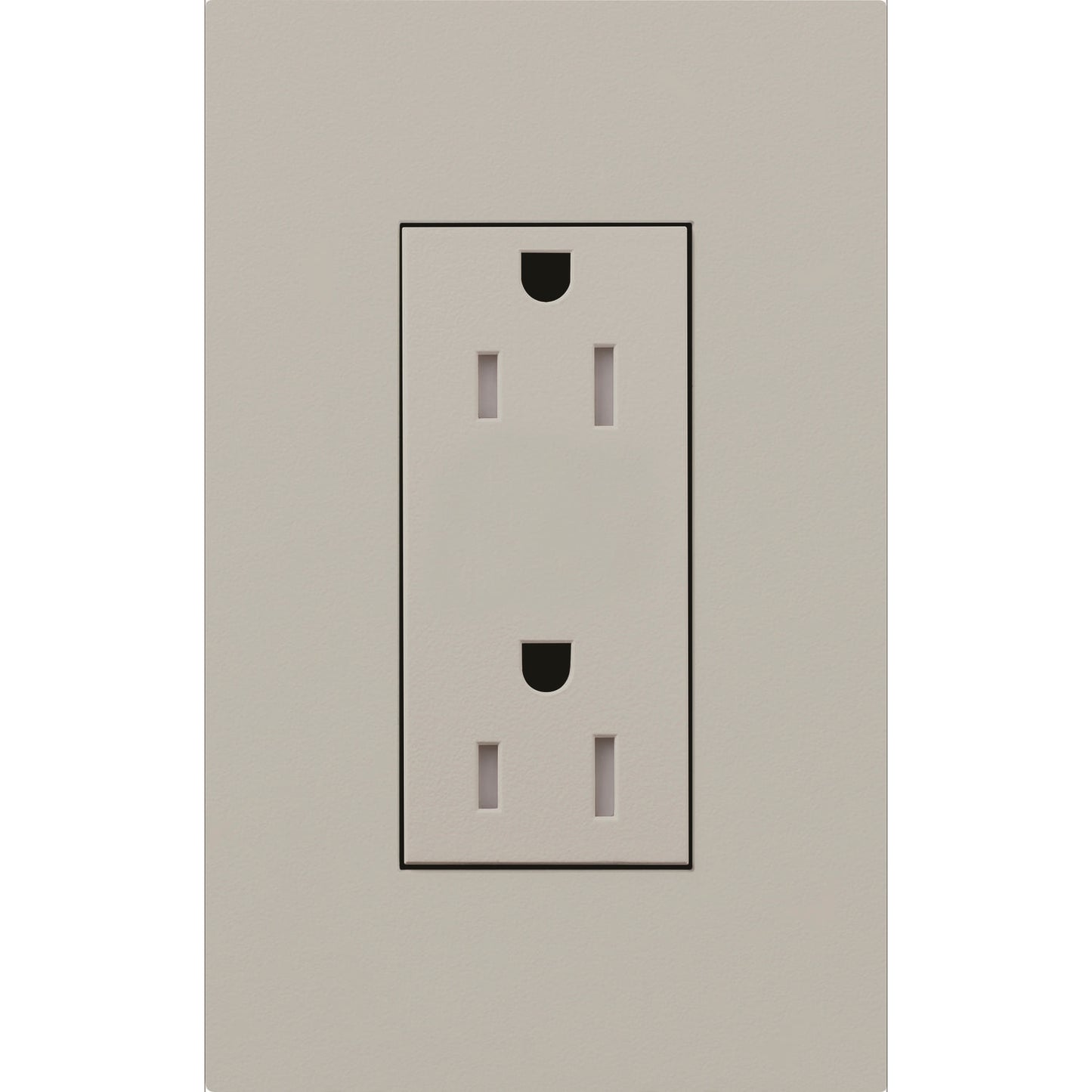 Lutron New Architectural 15A Tamper-Resistant Duplex Receptacle, Wall Plate Not Included, Matte Finish | LTR-15-TR