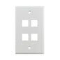 4-Port Keystone Wall Plate - White, 10-Pack | For Cat5e/Cat6/Cat6A Jacks | JKWP4-WH