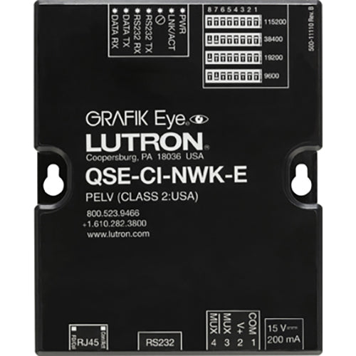 Lutron QS RS232 and Ethernet Integration Interface | QSE-CI-NWK-E