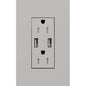 Lutron New Architectural 15A Tamper-Resistant USB-A Duplex Receptacle, Self-Testing, Wall Plate Not Included, Matte Finish, NTR-15-UBTR